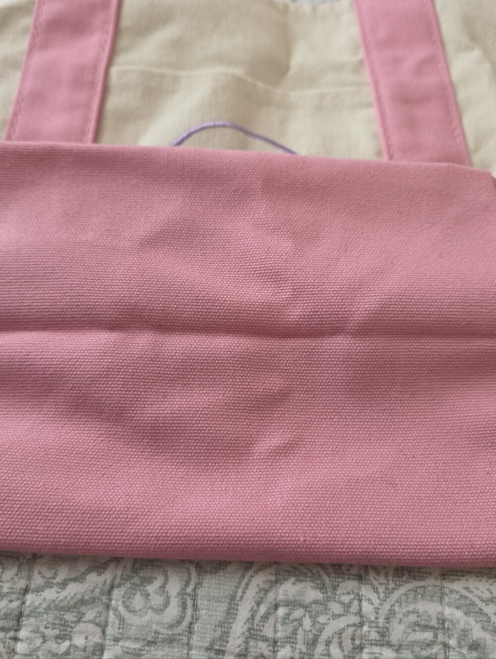 Trader Joe's Mini Pastel Canvas Tote Bag Pink - Picture 4 of 4